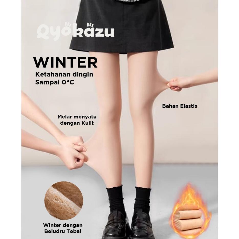Qyokazu Bare Leg Like Through Uv Stocking Winter Kulit Jepang Terlihat Seperti Kulit Kaki Asli