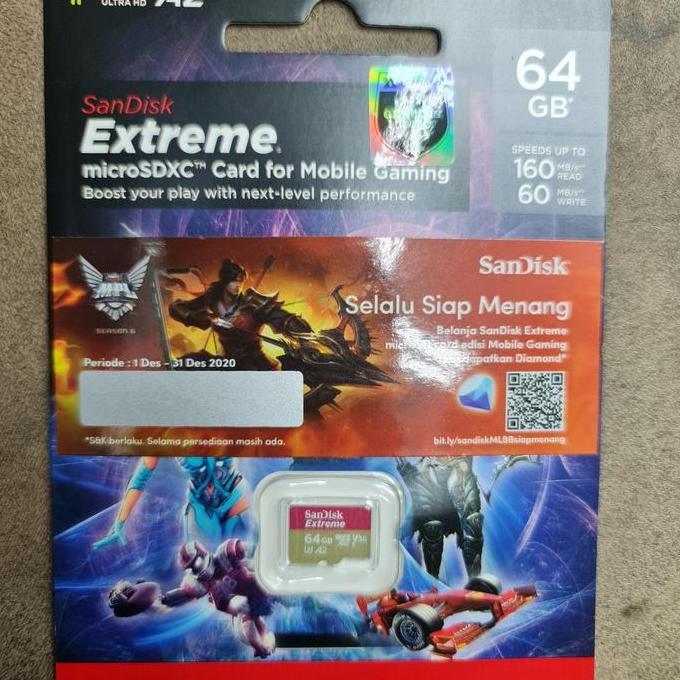 MEMORY SANDISK EXTREME 64GB MICROSD / mempry sandisk microsd 64gb