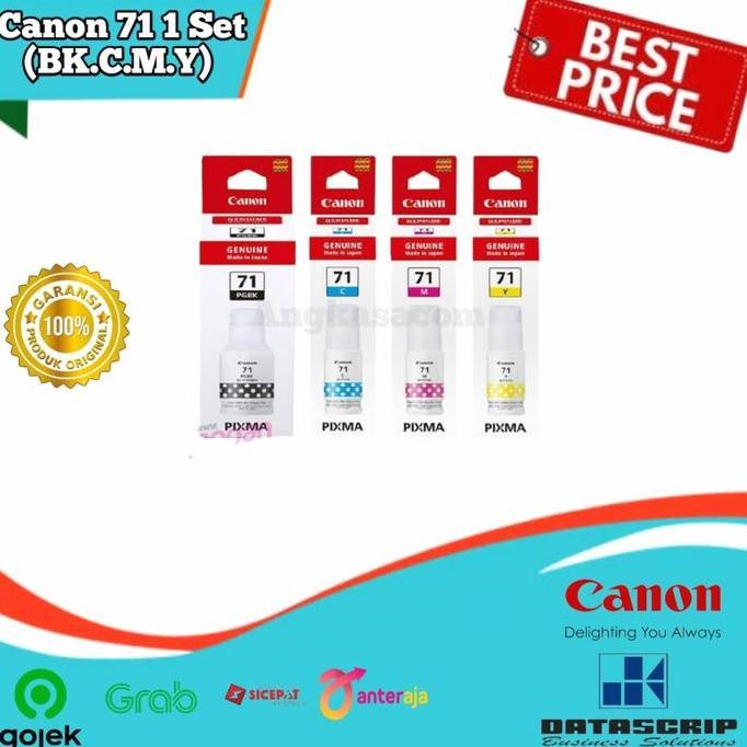 TERLARIS - Tinta Canon GI-71 -1 Set- Tinta Canon G1020 G2020 G3020 G3060 Original