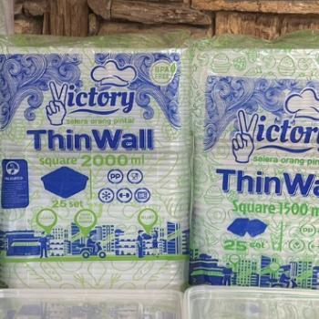 [Isi 25 Pcs] Thinwall Merk Victory Square 2000Ml 2400Ml 3000Ml / Kotak Makan Plastik Persegi / Kotak