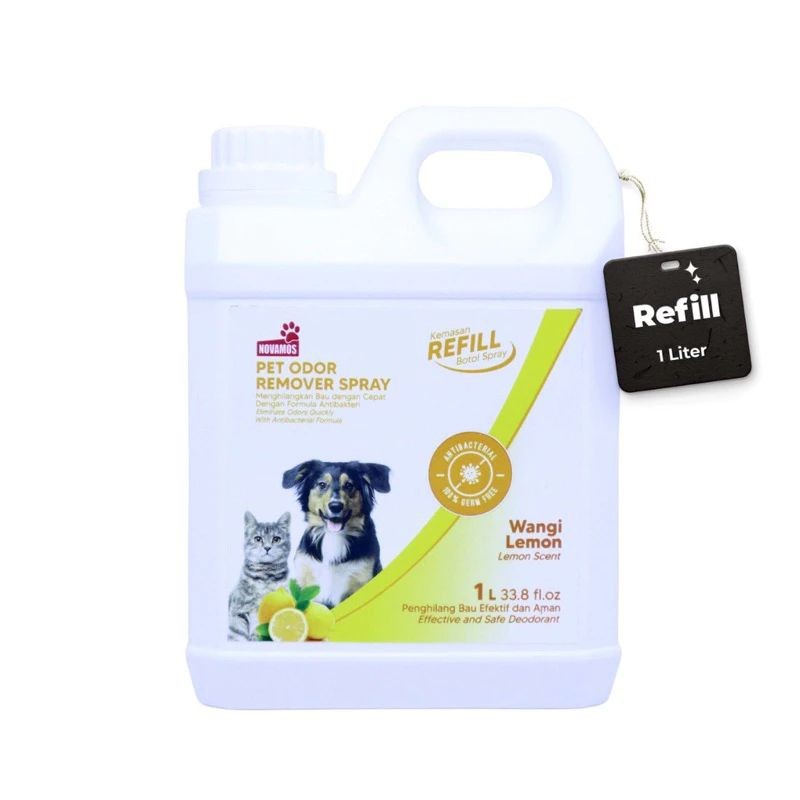 Novamos Penghilang Bau Kandang Anabul - Parfum Pasir Kucing -Pewangi Kotoran Kucing | Reffil Novamos