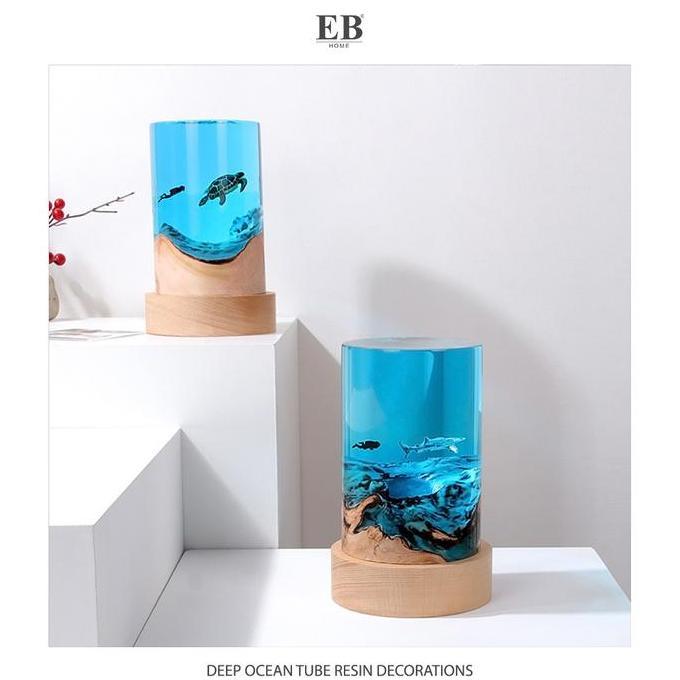 BEBAS ONGKIR - Pajangan Meja Pemandangan Laut Gift Unik / Deep Ocean Tube Resin Decorations EB Home 