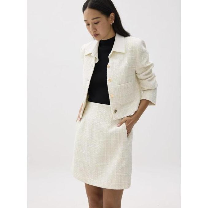 Love Bonito - Rok Wanita - Kaori Elastic Tweed Mini Skirt