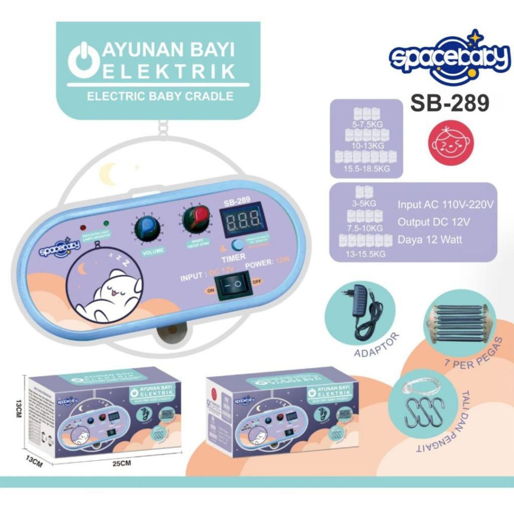 Mesin Ayunan Sb-289 Spacebaby Mesin Ayunan Bayi Elektrik