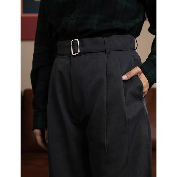 THENBLANK | Wool Wide Trousers Celana Panjang Wanita Basic