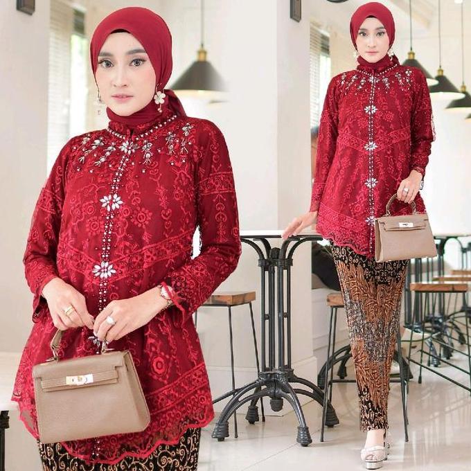 Setelan Kebaya Encim Free Hijab | Kebaya Encim Payet | Kebaya Wisuda | Set Kebaya Pernikahan | Kebay