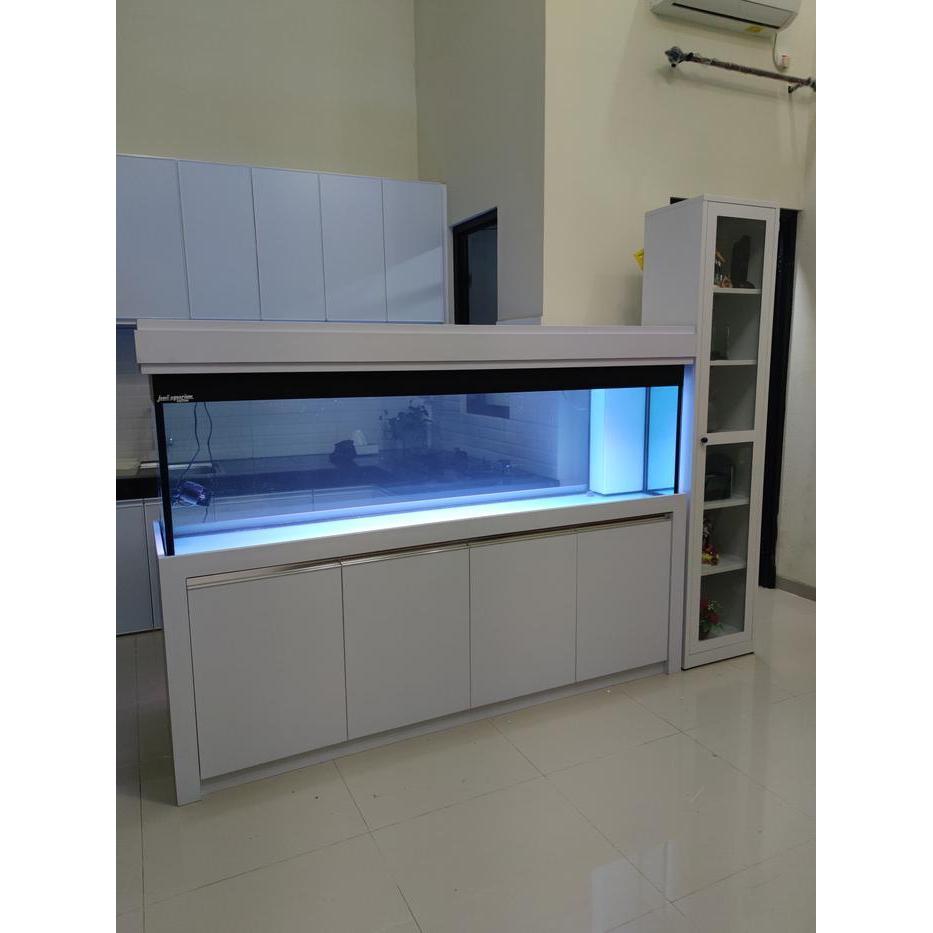 aquarium kabinet 200x50x60 15/12mm set sump 150cm full set tinggal masuk ikan saja