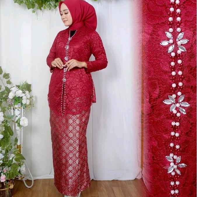 SET ENCIM BROKAT PAYET KEBAYA MODERN WISUDA BAJU PESTA OUTFIT KONDANGAN SERAGAM KELUARGA ATASAN WANI