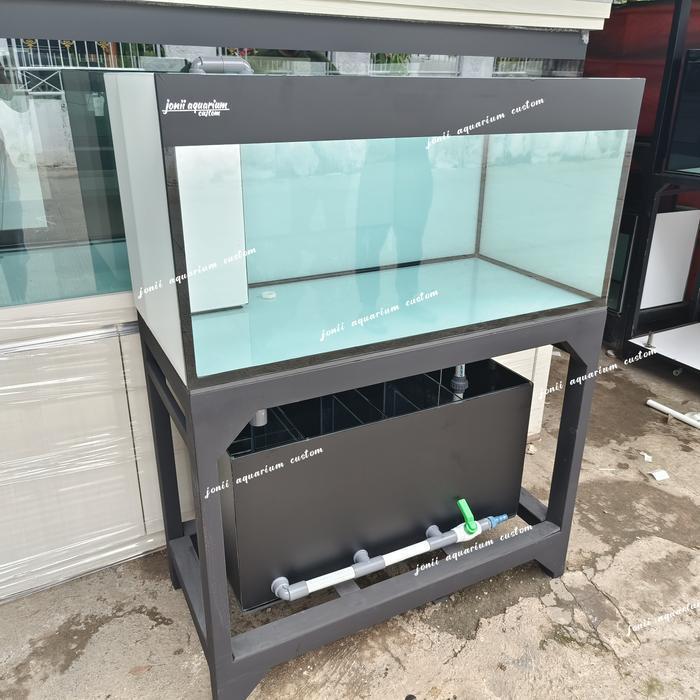 aquarium 100x50x50 10mm Rimless set sump filter