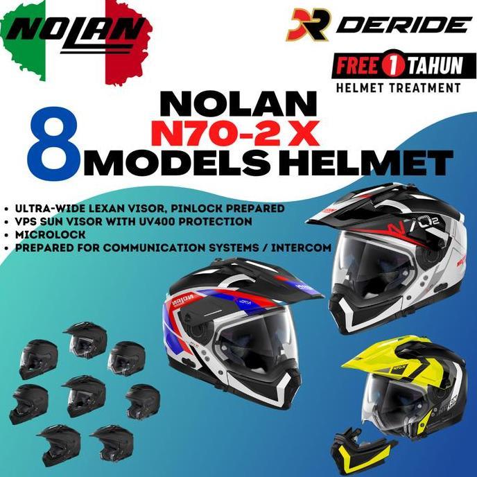 TERLARIS HELM NOLAN N70-2 X N-COM HELM CROSS OVER HELM MOTOR SNI N702X N702
