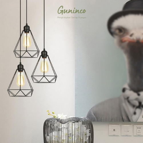 Lci Kap Lampu Gantung Outdoor Dekorasi Modern Lampu Hias Diamond Bawang Bohlam Kabel Fitting