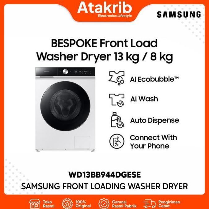 SAMSUNG FRONT LOADING BESPOKE WD13BB944DGESE Washer & Dryer 13/8 Kg
