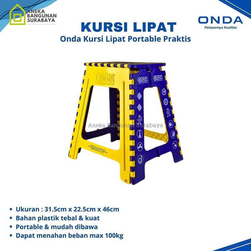 Kursi Lipat Plastik Onda Portable Chair Serbaguna