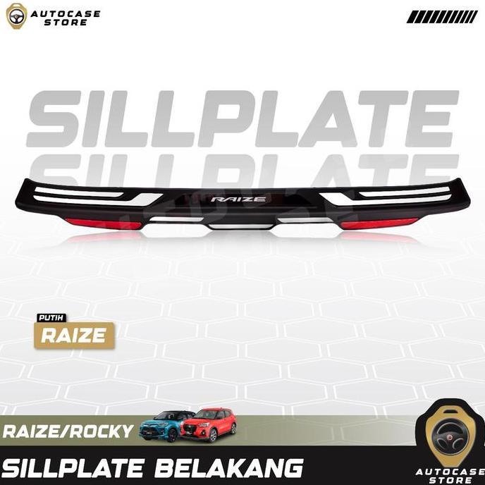 SILLPLATE BELAKANG BAGASI RAIZE/ROCKY 2021 2022 2023 2024 INJECTION FULL BLACK/LIST PUTIH PNP AKSESO