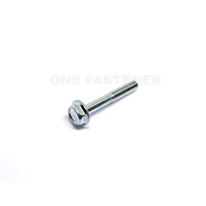 50 PCS K10 BAUT FLANGE BOLT M6X40 PUTIH BAUT TOPI 10 PANJANG 4CM TERBATAS