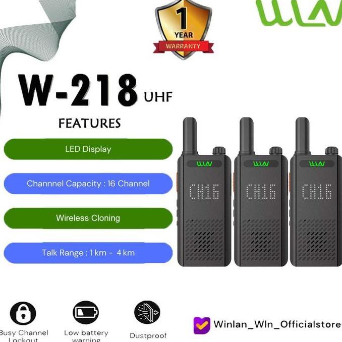 HANDY TALKY WINLAN WLN W-218 (KD-C170) UHF ISI ( 3PCS )
