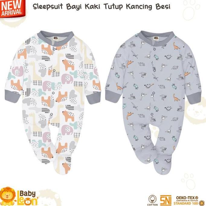 Baby Leon Sleepsuit Bayi Jumpsuit Bayi Kaki Tutup Lengan Panjang Gy-052 Terlaris