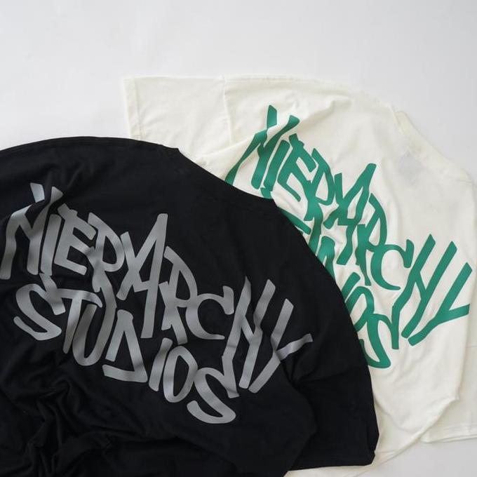 Hierarchy Studios - Graffiti Wide Logo Oversized T-Shirt White