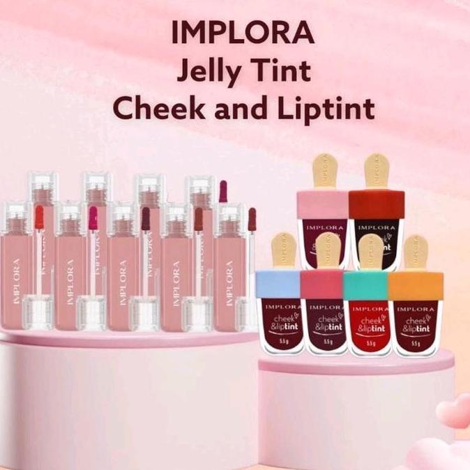 Labbro- Implora Jelly Tint - Lip Tint | Implora Cheek & Lip Tint Model Ice Cream Bibir Lipstick Lips