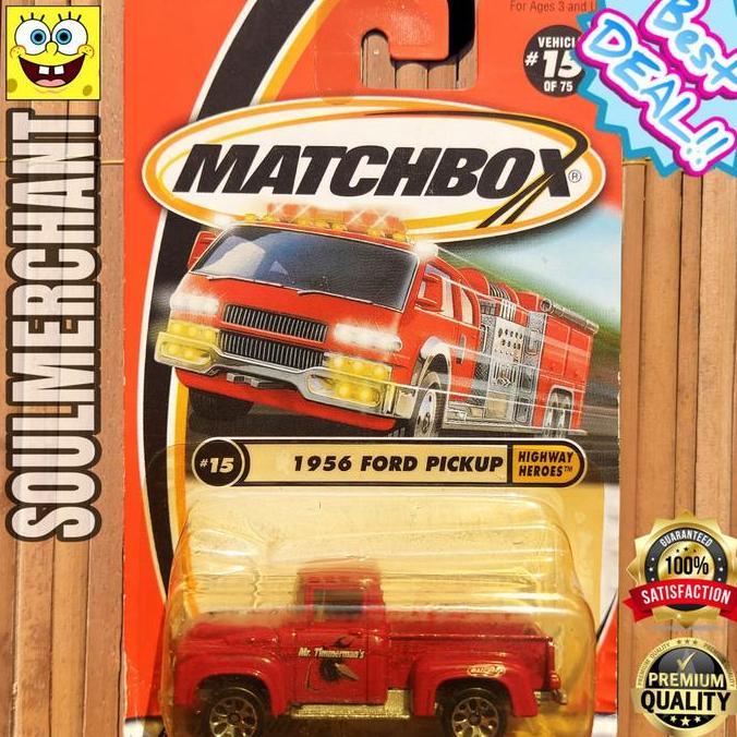 Matchbox 1956 Ford Pickup Merah Highway Heroes Mobil Classic Ban Plastik New