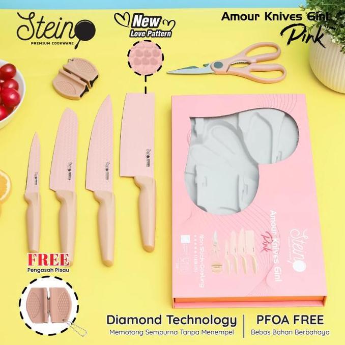 Pisau Dapur Steincookware Diamond & Amour Knives - [6 in 1 Pisau Set]