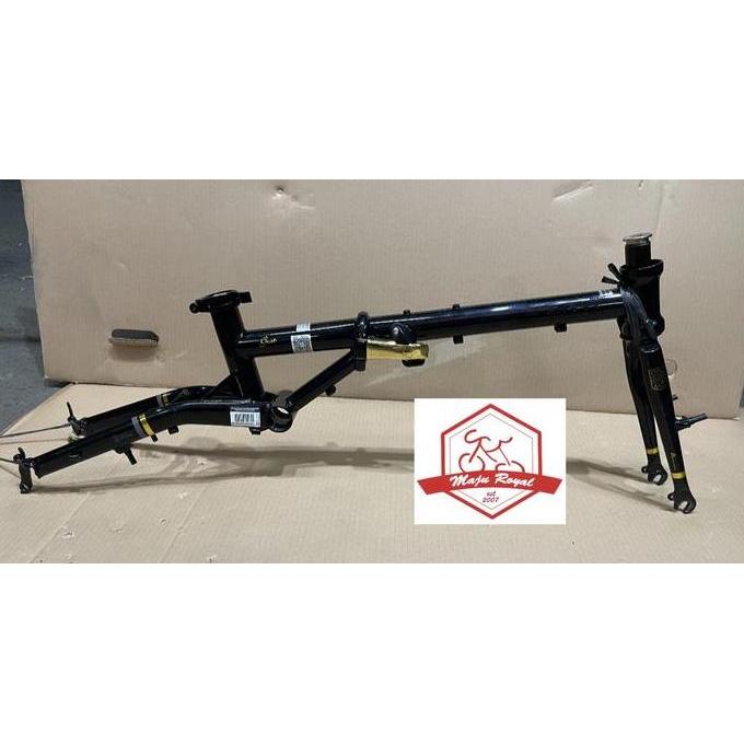 Frame Sepeda Lipat Fnhon Gust Black Gold Chromoly 16" plus Rim Brake