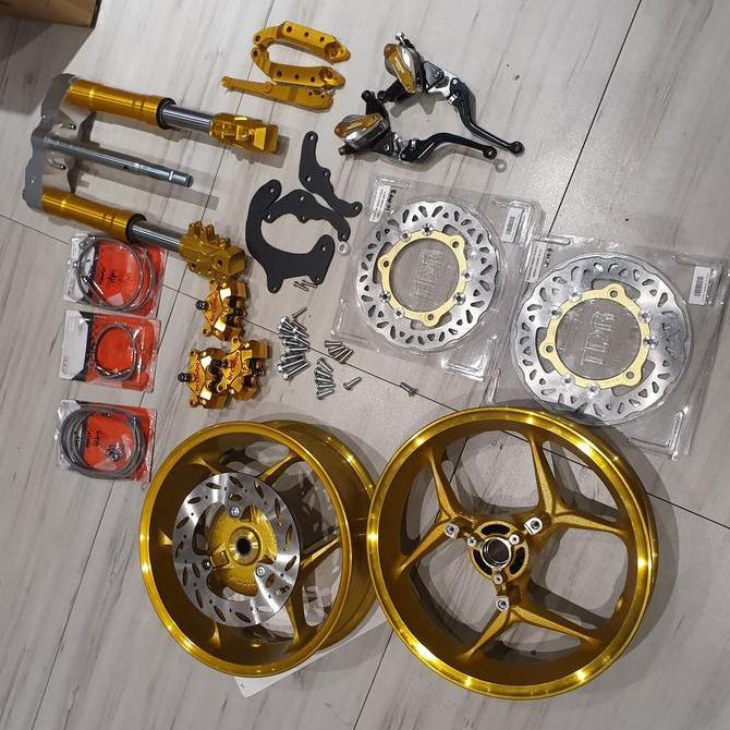 Paket Aerox Double Disk Usd Upsidedown Velg Cakram Belakang Aerox Set