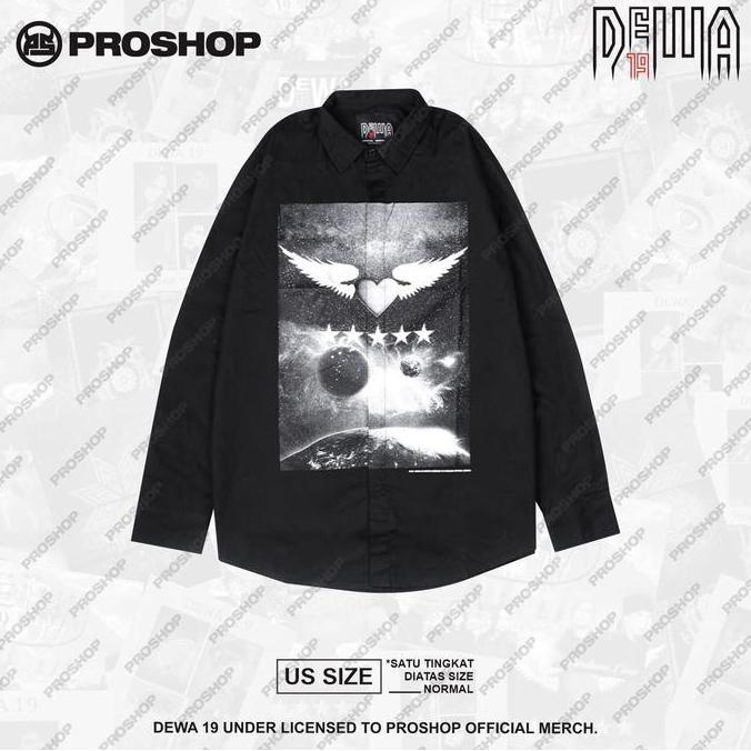 PROSHOP | LONG SHIRT ANGEL DEWA 19 | KEMEJA PRIA DISTRO | HITAM