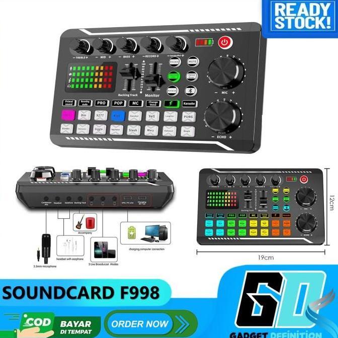 V8 SoundCard Audio Untuk HP PC Mac Live Broadcast Karaoke Smule WeSing