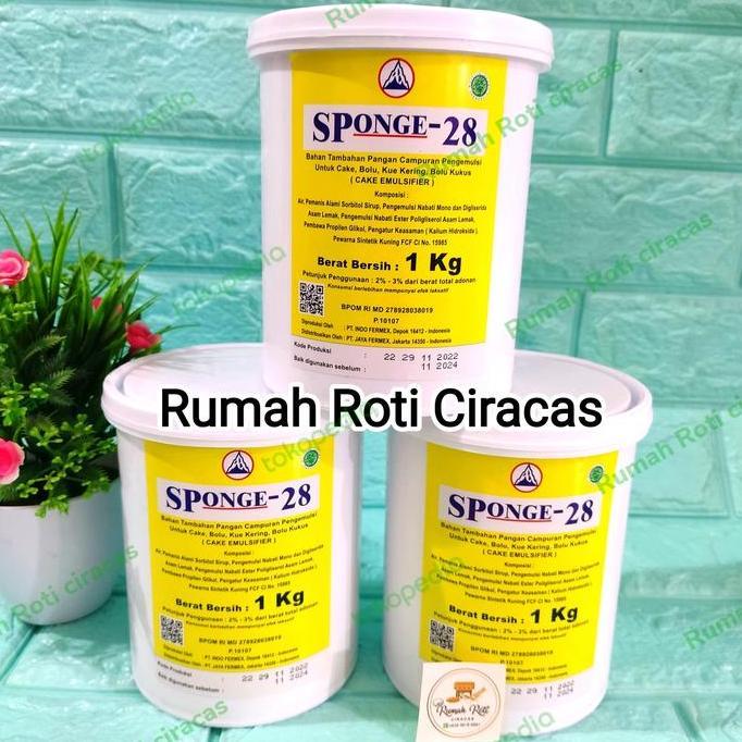 NEW SP MERK SPONGE 28 BAHAN PENGEMBANG MAKANAN ELMUSIFIER KEMASAN 1KG SP28 ORI