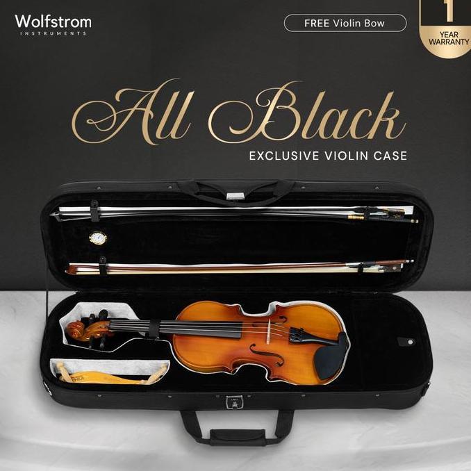 Wolfstrom Exclusive Biola Case All Black - Tas Biola Violin 4/4