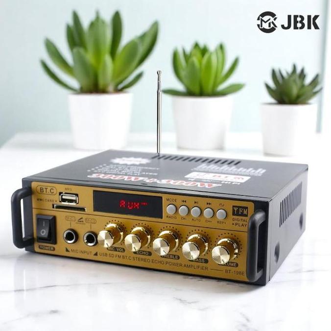 JBK BT-198E Amplifier Karaoke Bluetooth Power Amplifier Power Amplifier Wireless Bluetooth Kerndy JB