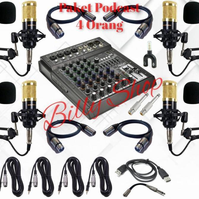 Paket Podcast Soundcard 4 mic Mixer Ashley Samson