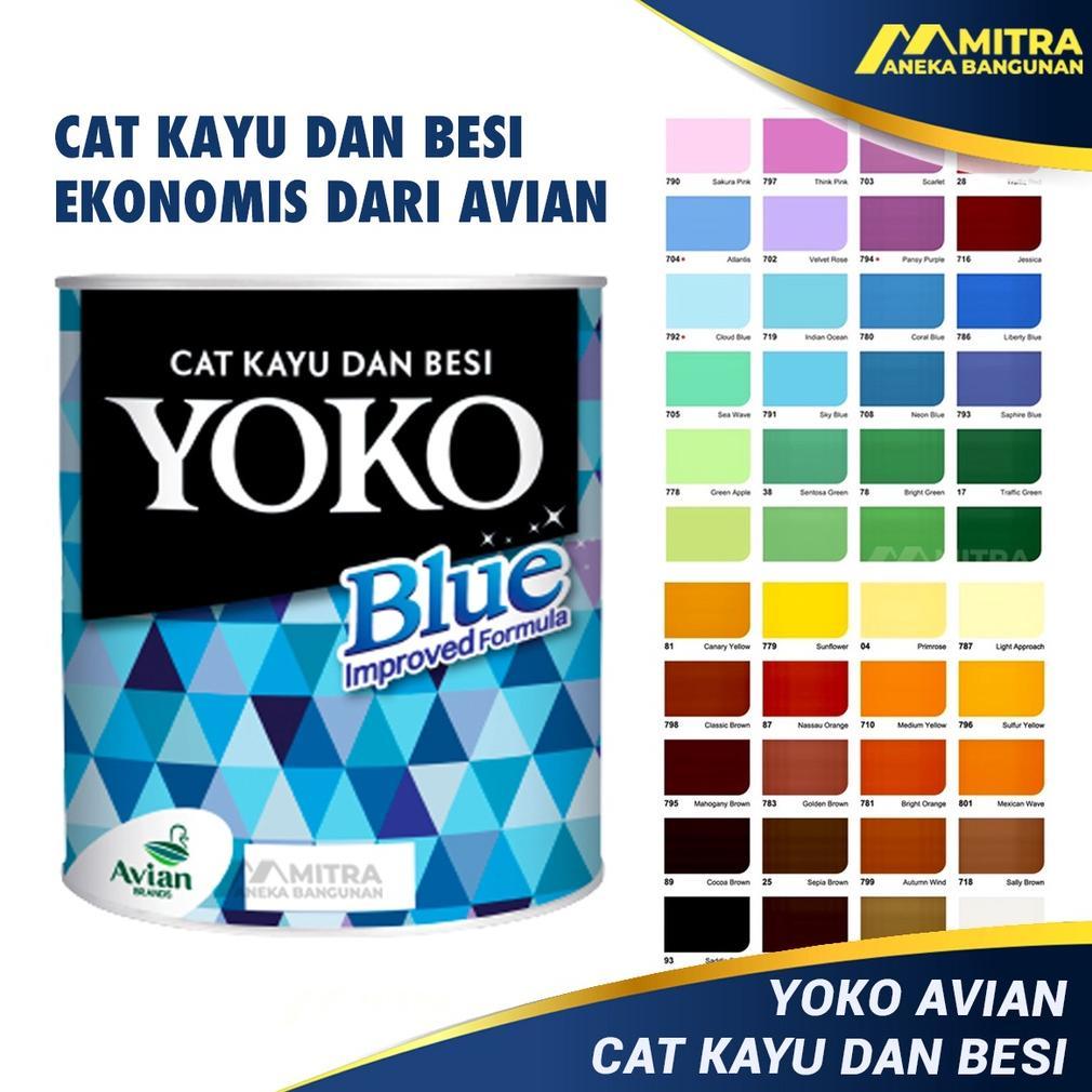 Cat Kayu Dan Besi Yoko Blue Avian 0,7 Liter / Cat Minyak / Cat Kayu / Cat Besi