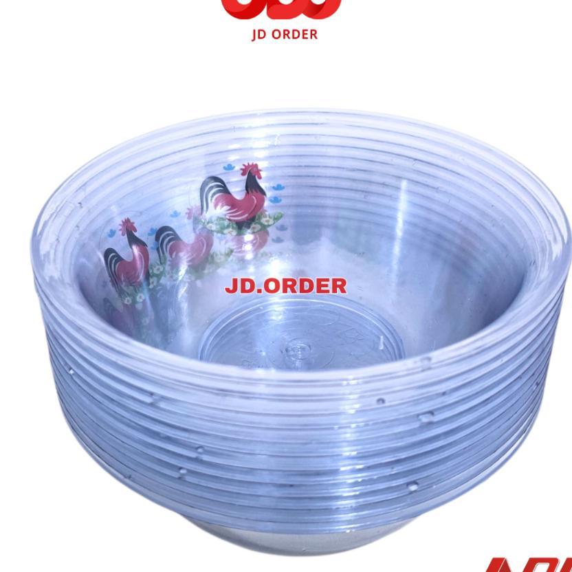 1 Lusin (12Pcs) Mangkok Makan Jago Besar Plastik Bening Premium App Kicthenware