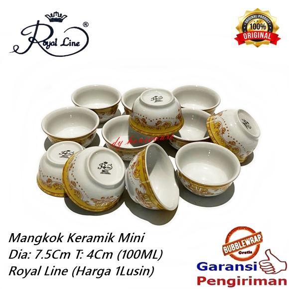 12Pcs Mangkok Keramik Sni Mangkuk Cuko Mangkok Kecil Mahkota Emas 12 Pcs / 1 Lusin