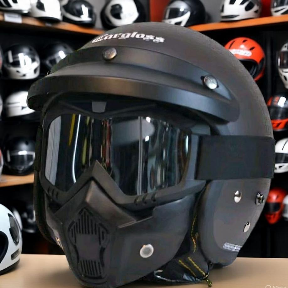 Paket Set Helm Carglos Dan Gogle Mask Murah