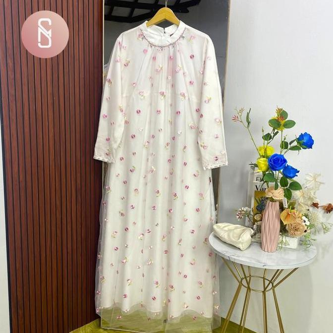 Myshawl Haura Gamis Jumbo Gamis Bsize Gamis Brukat Kondangan Tille Motif Kasual Kondangan Wisuda Kek