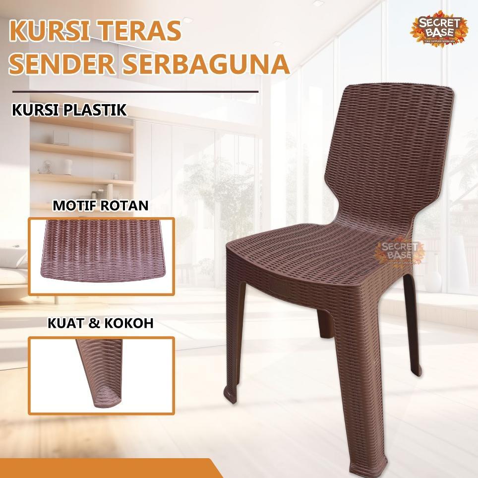 Kursi Teras Sender - Bangku Plastik / Kursi Makan Tinggi / Kursi Plastik Sandaran Murah