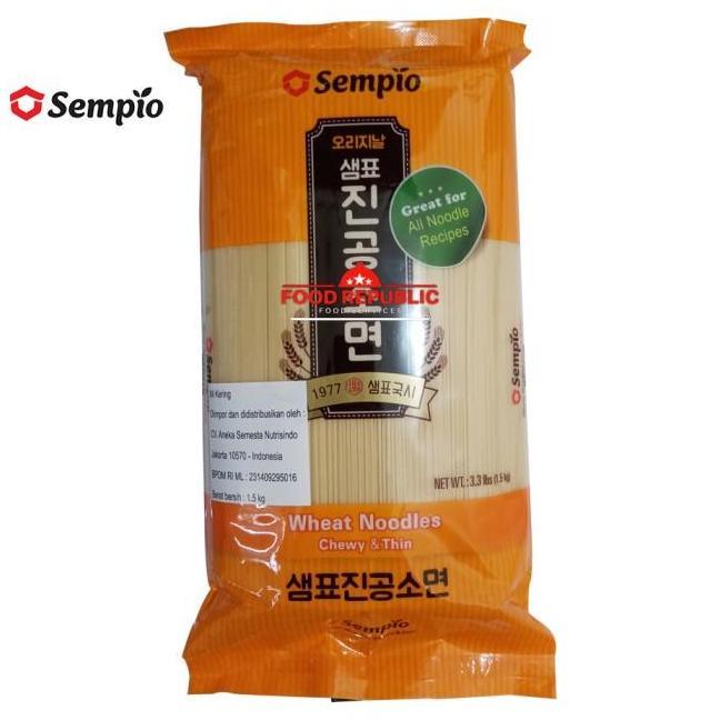 Sempio Wheat Noodle Chewy Thin 1.5 Kg Mi Kering Korea Halal