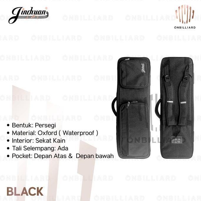Jinchuan C-2234 Tas Stick Billiard 3X4 Cue Soft Case 3 Butt 4 Shaft 7 Lubang Sekat Kain Billiard Bil