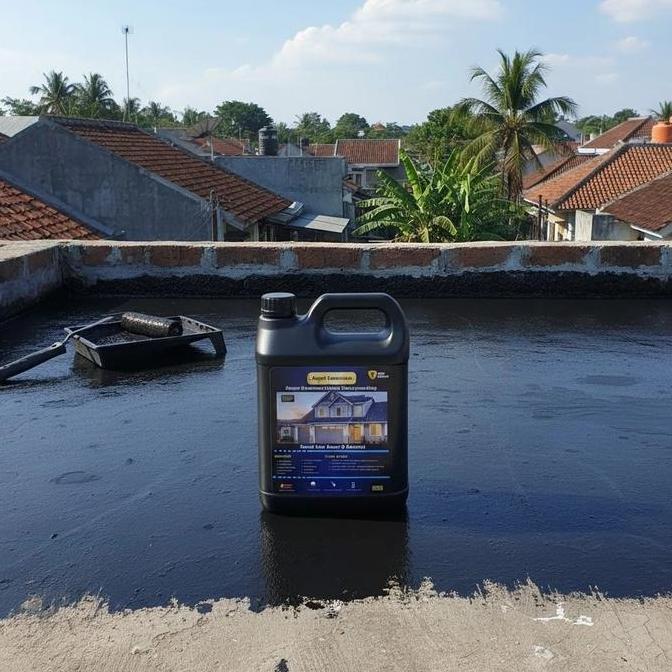 5Kg Aspal Cair Anti Bocor | Pelapis Anti Bocor Aspal Cair 5Kg | Waterproofing Aspal Cair 5Kg Anti Re