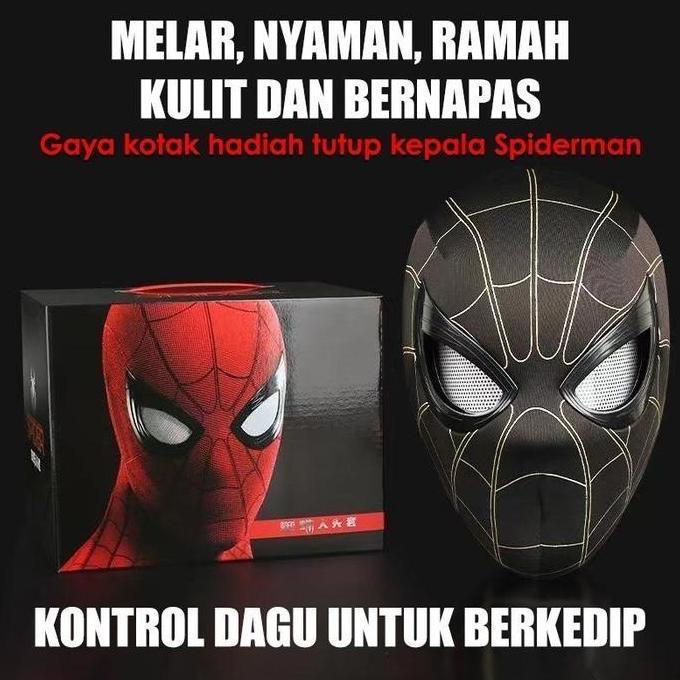 Bisa BerkedipTopeng Spiderman Mask / Topeng Mask Spiderman Headgear Superhero Chin Control Cosplay /