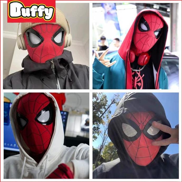 Duffy toysBisa BerkedipTopeng Spiderman Mask / Topeng Mask Spiderman Headgear Superhero Chin Control