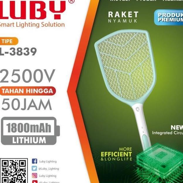 Raket Nyamuk Jumbo Luby 3839