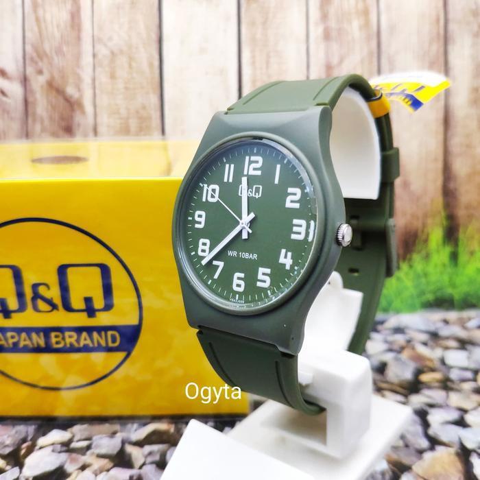 Q&Q QQ Analog Jam Tangan Unisex Karet Hijau VS42J009Y Original