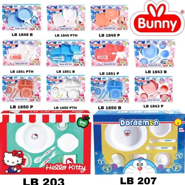 Ready stok Lusty Bunny Feeding Set 7in1 Ukuran Sedang - Tempat Makan Bayi