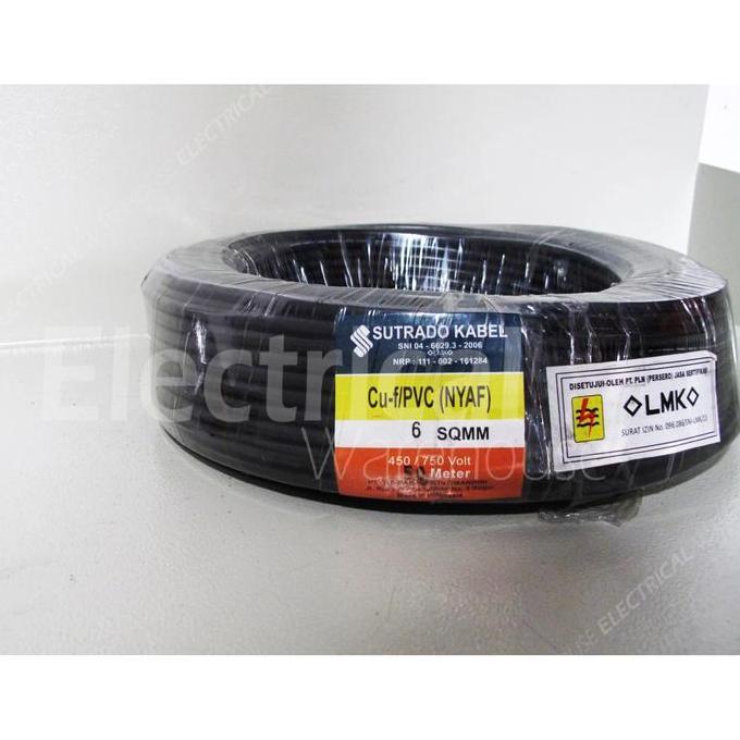 Ricita- Kabel Nyaf Tunggal Serabut 1X6Mm (1 X 6 Mm 1X6 Mm) Do @50M