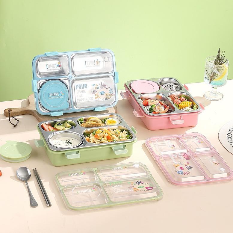 Lunch Box Stainless Steel Sekat | Kotak Makan Anak Sekolah | Kotak Makan Catering Kerja