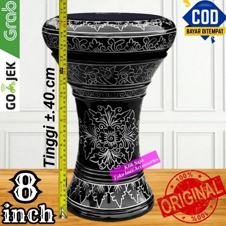 CALISTASPACE GENDANG ATAU DARBUKA KAYU 8 INCH HITAM SILVER POWER BEAT HITAM MADE IN TAIWAN SALE